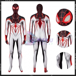 Spiderman Miles Morales Track Suit White Spider-Man Cosplay Costume