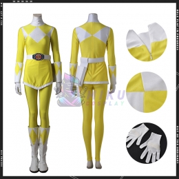 Women's Yellow Power Ranger Costume Yellow Ranger Suit Boots Version