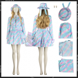 Barbie 2023 movie Light Blue Dress Cosplay Costume