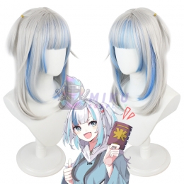 Hololive VTuber Gawr Gura Cosplay Wig Silver Blue