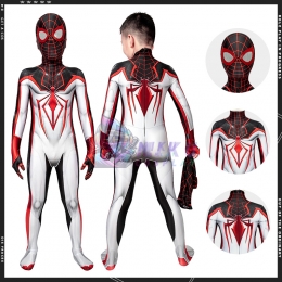Kids Miles Morales Track Suit White Spider-Man Costume for Children