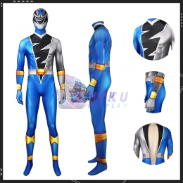 Ryusoulger Blue Power Ranger Adult Costume Ryusoul Blue Cosplay Jumpsuit