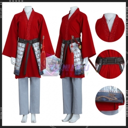 Mulan Female Chinese Style Red Cosplay Costumes