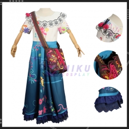 Kids Encanto Costumes Mirabel Madrigal Costume Dress With Bag