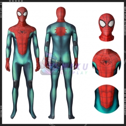 PS5 Spider-Man Green Suit Spiderman Miles Morales Costume Adult