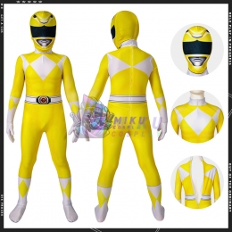 Kids Yellow Power Ranger Costume Yellow Ranger 3D Spandex Suit