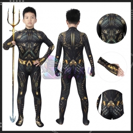 Kids Aquaman Costume Arthur Curry Cosplay Spandex Jumpsuit