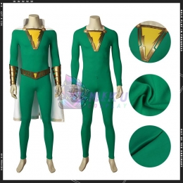 Shazam Cosplay Costumes Family Green Suits
