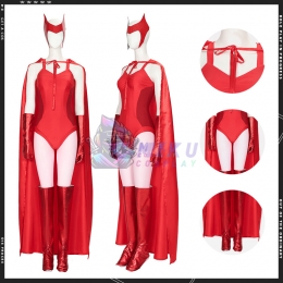 2021 Scarlet Witch Costume Wanda Maximoff  Halloween Costume Red Suit