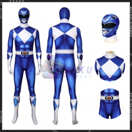 Blue Power Ranger Costume Adult Blue Ranger Spandex Jumpsuit