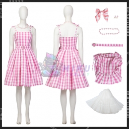 Barbie 2023 Movie Barbie Cosplay Pink Pleated Skirt