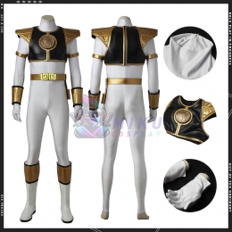 White Power Ranger Costume Adult Mighty Morphin Tommy Oliver White Ranger Suit
