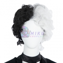 Cruella Cosplay Wig Black and White