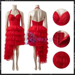 The Suicide Squad Harley Quinn Red Dress Cosplay Costumes