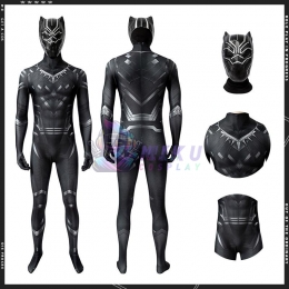 Black Panther Costume Adults T'challa Cosplay Captain America Civil War Spandex Jumpsuit