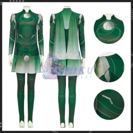 XXX-Eternals Sersi Cosplay Costumes Green Suit