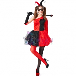 Harley Quinn Cosplay Costume Red Dress