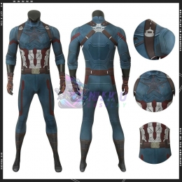 Avengers Endgame Captain America Adult Costume Printing Jumpsuit