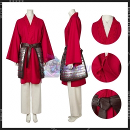 Hua Mulan Cosplay Costumes Female Chinese Style Red Suit